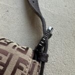 Vintage Fendi Mama Baguette Brown Zucchino Shoulder Bag - Image 5
