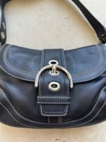 Vintage Y2K Coach Black Mini Soho Leather Shoulder Bag - Image 2