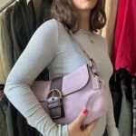 Vintage Coach Pink Suede Soho Shoulder Bag - Image 2