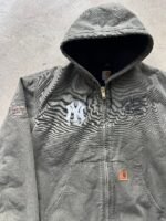 Vintage Yankees Carhartt Style Green Hooded Jacket 90's - XL - Image 2