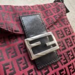 Vintage Fendi Baguette Style Red & Black Zucca Shoulder Bag - Image 6