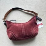 Vintage Burgundy Suede Coach Soho Shoulder Bag