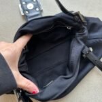 Vintage Fendi Mama Style Double Strap Black Nylon Shoulder Bag - Image 8