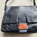 Vintage Fendi Baguette Style Black Leather Shoulder Bag - Image 3