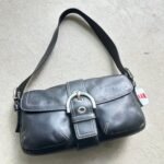 Vintage Y2K Coach Black Square Soho Leather Shoulder Bag