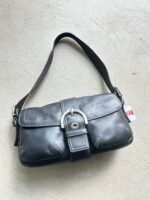 Vintage Y2K Coach Black Square Soho Leather Shoulder Bag