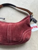 Vintage Burgundy Suede Coach Soho Shoulder Bag - Image 2