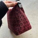 Vintage Fendi Baguette Style Red & Black Zucca Shoulder Bag - Image 8