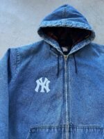 Vintage Yankee Carhartt Style Denim Hooded Jacket - XL - Image 3