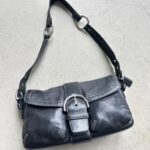 Vintage Y2K Coach Black Square Soho Leather Shoulder Bag