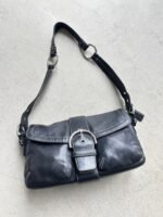 Vintage Y2K Coach Black Square Soho Leather Shoulder Bag