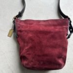 Vintage Coach Red Suede Shoulder Bag - Image 2