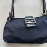 Vintage Fendi Mama Style Double Strap Black Nylon Shoulder Bag - Image 3