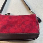 Vintage Coach Demi Red Wool Shoulder Bag - Image 2
