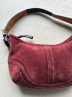 Vintage Burgundy Suede Coach Soho Shoulder Bag - Image 3
