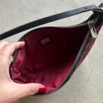 Vintage Fendi Baguette Red & Black Zucchino Shoulder Bag - Image 9