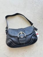Vintage Y2K Coach Black Mini Soho Leather Shoulder Bag