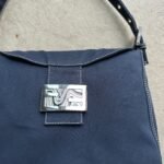 Vintage Fendi Mama Baguette Style Denim Shoulder Bag - Image 3