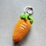 Knitted Big Carrot Charm