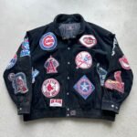 Rare Vintage 90s Jeff Hamilton MLB Suede Patchwork Jacket - XXL
