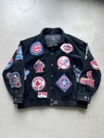Rare Vintage 90s Jeff Hamilton MLB Suede Patchwork Jacket - XXL