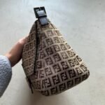Vintage Fendi Mama Baguette Brown Zucchino Shoulder Bag - Image 9