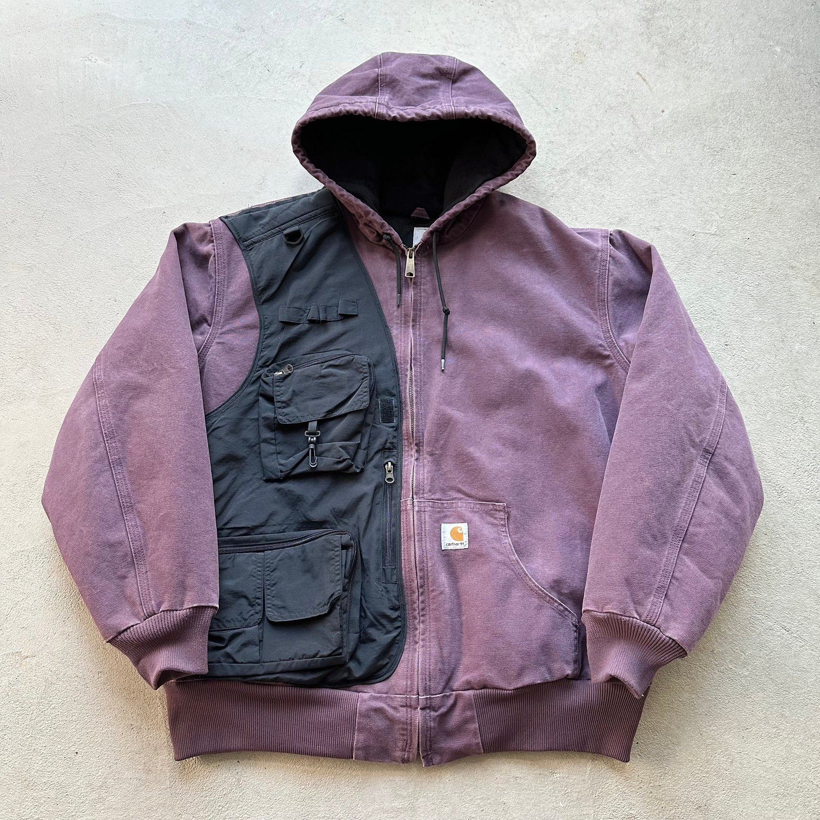 A6E07E94-9B37-4D78-9F70-0687AE67420F Vintage Carhartt Purple Cargo Vest Hooded Jacket - Image 1