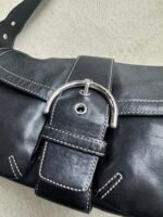Vintage Y2K Coach Black Square Soho Leather Shoulder Bag - Image 3