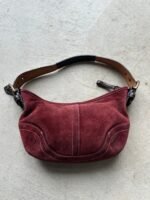 Vintage Burgundy Suede Coach Soho Shoulder Bag - Image 5
