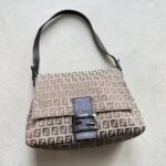 Vintage Fendi Mama Baguette Brown Zucchino Shoulder Bag
