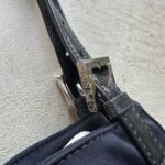 Vintage Fendi Mama Style Double Strap Black Nylon Shoulder Bag - Image 4