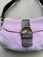 Vintage Coach Pink Suede Soho Shoulder Bag - Image 4