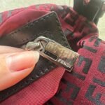 Vintage Fendi Baguette Style Red & Black Zucca Shoulder Bag - Image 17
