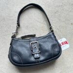 Vintage Black Hampton Coach Shoulder Bag