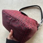 Vintage Fendi Baguette Style Red & Black Zucca Shoulder Bag - Image 11