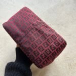 Vintage Fendi Baguette Style Red & Black Zucca Shoulder Bag - Image 10
