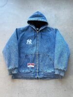 Vintage Yankee Carhartt Style Denim Hooded Jacket - XL