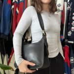 Vintage Coach Ergo Style Black Leather Shoulder Bag 9966 - Image 2