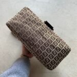 Vintage Fendi Mama Baguette Brown Zucchino Shoulder Bag - Image 6