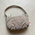 Vintage Y2K Coach Brown Patterned Mini Shoulder Bag