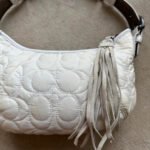 Vintage Y2K Coach Quilted White Hobo Shoulder
Bag - Image 2