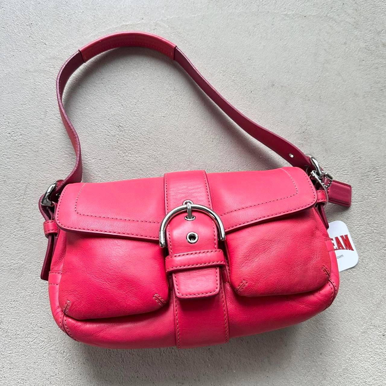 P0_43_d8269394-0ed0-4b12-ba19-2aa1c50c6e23-1 Vintage Y2K Coach Red Mini Leather Square Soho Shoulder Bag - Image 1