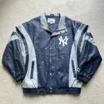Vintage New York Yankees Starter Leather Jacket - XL - Image 2