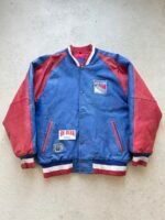 Vintage NHL New York Rangers Leather Jacket - M - Image 2
