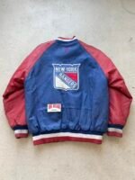 Vintage NHL New York Rangers Leather Jacket - M