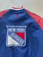 Vintage NHL New York Rangers Leather Jacket - M - Image 6