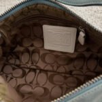 Y2K Coach Mint Blue Suede East West Bag - Image 6