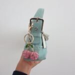 Y2K Coach Mint Blue Suede East West Bag - Image 5