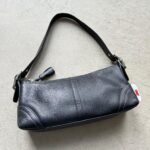 Vintage Y2K Coach Black Leather Baguette Shoulder Bag