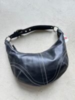 Vintage Y2K Coach Black Leather Croissant Shoulder Bag